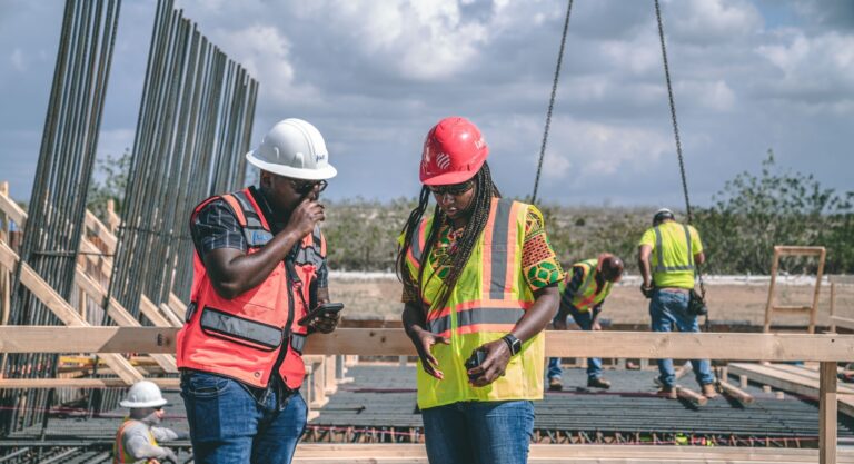 Construction workers in Sweden