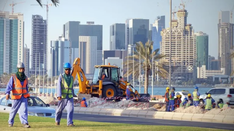 Construction workers in Qatar